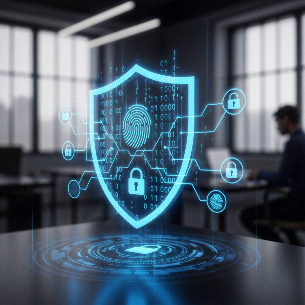 cybersecurity-data-protection-concept-futuristic-shield-lock